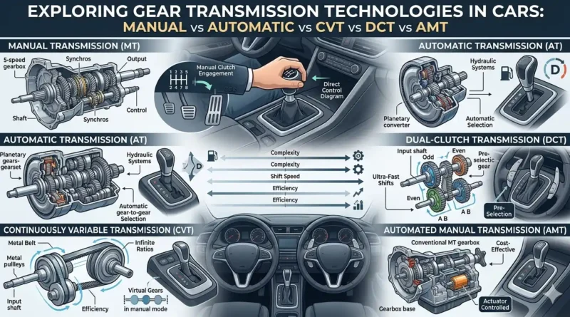 Exploring Gear Transmission Technologies in Cars | Manual Vs Automatic Vs CVT Vs DCT Vs AMT